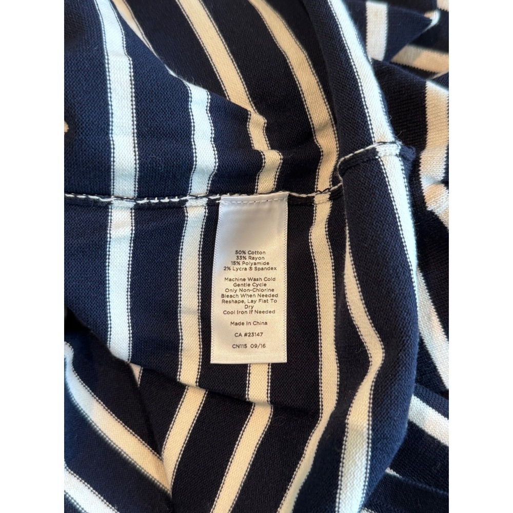 Talbots Navy nautical White Striped Lace Up Grommet Midi Sweater Dress NWT Med - Picture 9 of 9